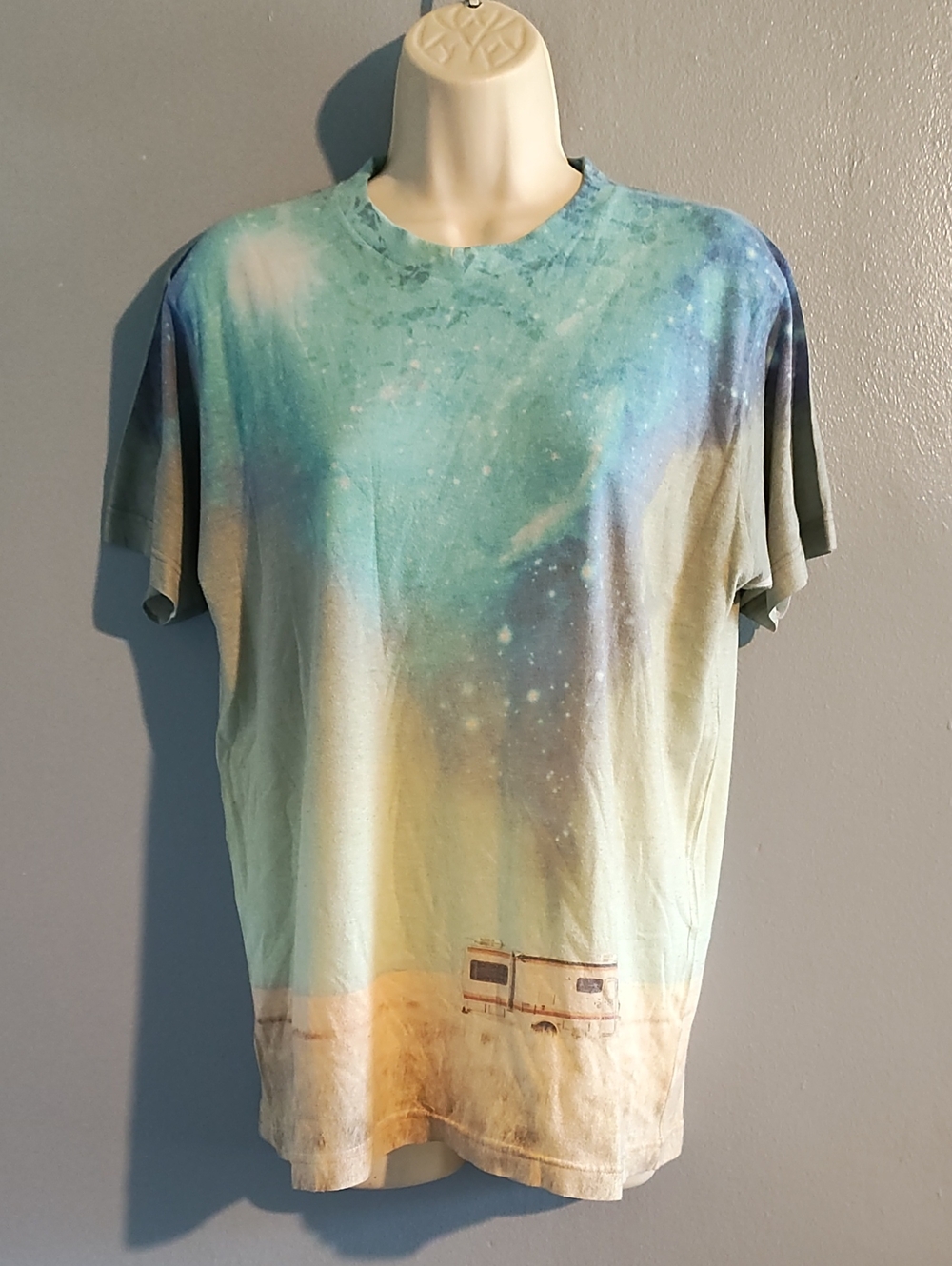 Iml Breaking Bad Women's Aqua Gradient Graphic Tee with Camper Print